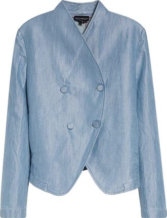 Emporio Armani Asymmetric Denim Jacket at Nordstrom, Size 40