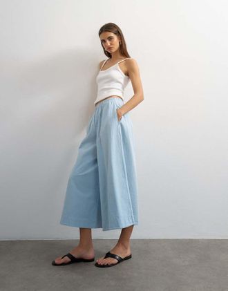 Topshop Pantaloni culotte svasati blu fiordaliso