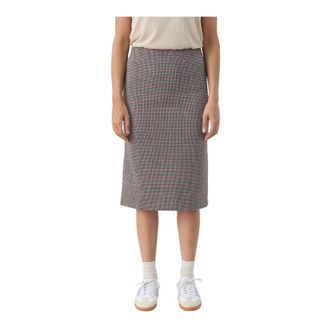 Part Two Red Check Skirt Classic Style - female - Part Two - Midi Skirts - Brown - 2XL - Skirts