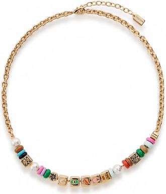 Coach Logo Beaded Necklace - Multicoloured - One Size