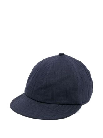 Fendi monogram-pattern baseball cap - men - Cotton - One Size - Blue