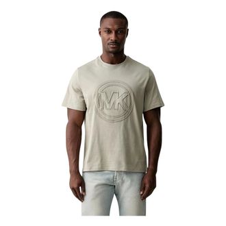 Michael Kors Logo Charm Katoen Jersey T-shirt - Heren - Tops - Groen - Maat: S Katoen