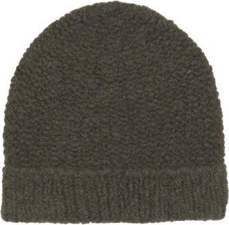 Cortana Iglo- donkergroene kasjmier en zijden gebreide muts - Dames - Hoeden - Groen - M - Kasjmier - Accessoires