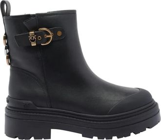 Pinko Mia 21 Enkellaarsjes - Dames - Enkellaarsjes - Zwart - 40 EU - Leer - Schoenen