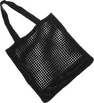 Yardwe Knitted Hollow Shoulder Bag for Women Stylish Single Shoulder Tote with Solid Color Design Casual Crochet Handbag for Lightweight Fashion Accessory fo