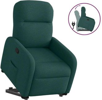 vidaXL Sill&oacute;n Reclinable Elevable Tela Verde Oscuro Vidaxl