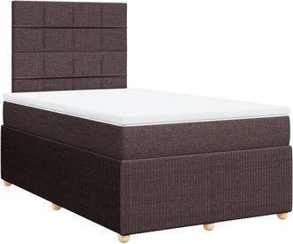 vidaXL Cama Box Spring Con Colch&oacute;n Tela Marr&oacute;n Oscuro 120x190 Cm Vidaxl