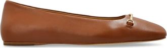 Michael Michael Kors Lena ballerina shoes - women - Polyurethane/Smooth Leather/Rubber - 7 - Brown