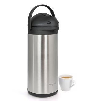 MegaChef 5.3 Quart Stainless Steel Vacuum Body Pump Cap Air Pot