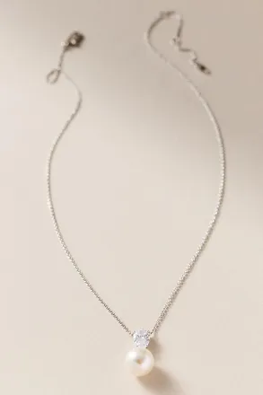 Nadri Margot Double Drop Crystal Pearl Pendant Necklace