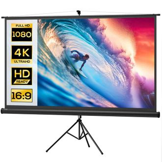 HOMCOM Homcom - Schermo di Proiezione 100 con Treppiede Regolabile 235.8x8x136 cm Nero