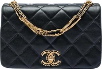 Chanel Pre-owned Leather chanel-bags - Dames - Vintage Schoudertas - Zwart - ONE Size - Vintage
