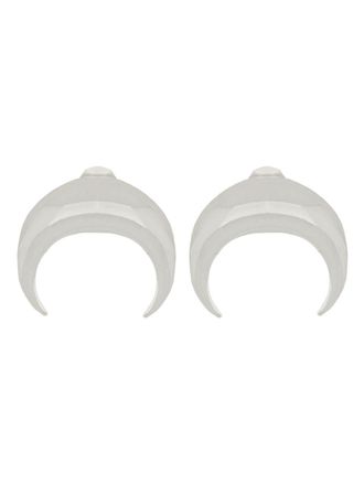 Marine Serre Silver Crescent Moon Tin-Silver Earrings