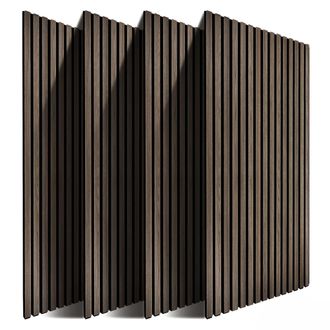 Relaxdays Relaxdays Paneles Ac&uacute;sticos, Set De 4, 120 X 60 Cm, Aislamiento Y Revestimiento De Pared, Chapa De Roble, Marr&oacute;n Oscuro