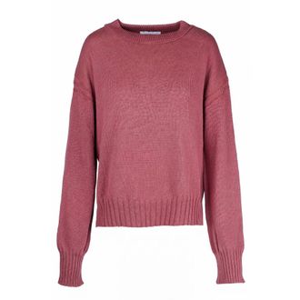 Alpha Studio Round-neck Knitwear, female, Pink, Size: M Round-neck Knitwear