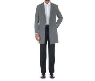 English Laundry Wool Blend Slim Fit Single Breasted Top Coat In Grey