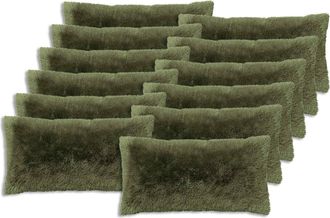 vidaXL Funda De Almohada 12 Pcs Heerlen Verde 40 X 80 Cm Fleece Pv Vidaxl