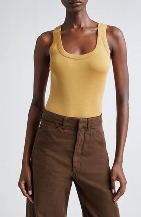 Christophe Lemaire Cotton Rib Tank in Ochre at Nordstrom, Size Xx-Small