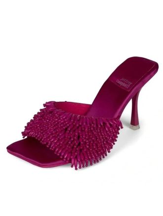 Jeffrey Campbell Kinsley Beaded Heels In Fuchsia