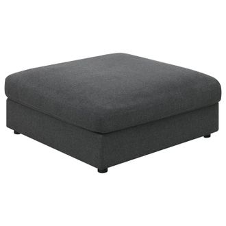 Duncan NYC Charcoal Square Upholstered Ottoman