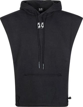 44 Label Group Felpa Hoodie Smanicata Mini Logo - Heren - Hoodies - Zwart - L - Hoodies & sweatvesten