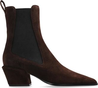 PARIS TEXAS Suede Enkellaarsjes met Hak Bettina - Dames - Cowboylaarzen - Bruin - 41 EU - Schoenen