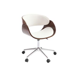 Miliboo Miliboo - Silla De Escritorio Nogal Y Blanco Con Ruedas Bent