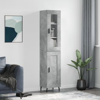 vidaXL Aparador De Madera Contrachapada Gris Hormig&oacute;n 34,5x34x180 Cm Vidaxl
