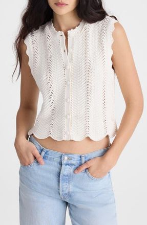 Madewell Wavy Knit Button-Up Shell in Vintage Ivory at Nordstrom, Size Xx-Large