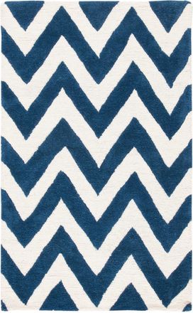 Safavieh Alfombra moderno de lana azul/blanco, 122 x 183 cm