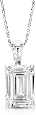 Vir Jewels 2 cttw Emerald Lab Grown Diamond Solitaire Pendant Necklace in 14K Gold with Chain For Women