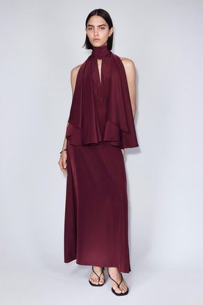 H&M Cape-sleeved Kaftan Dress in Burgundy at Nordstrom, Size Xx-Small