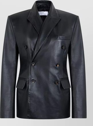 Giuseppe Di Morabito slim double breasted leather blazer coat