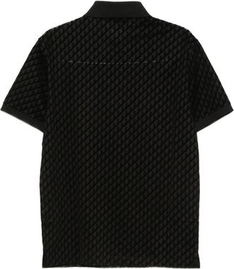 Emporio Armani Monogram Jacquard Polo - Black