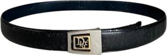 Dior Pre-owned Monogram Gesp Leer Riem - Dames - Vintage Accessoires - Zwart - ONE Size - Leer - Vintage