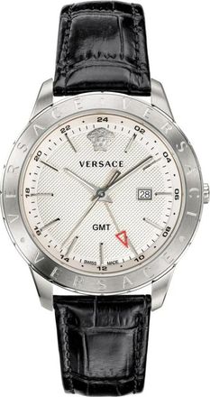 Versace Univers Watch - Heren - Horloges - Grijs - ONE Size - Leer - Accessoires