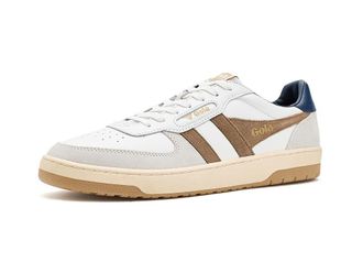 Gola Hawk Mens Shoes White/Tobacco/Navy : 10.5 D - Medium, Leather