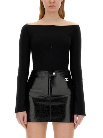 Courr&egrave;ges Off-The-Shoulder Fitted Jersey Body