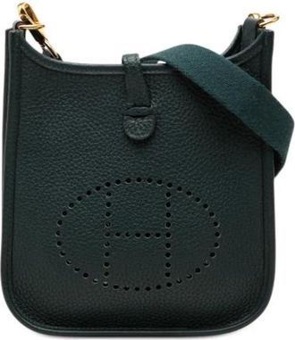 Herm&egrave;s Pre-owned Evelyne 16 Crossbody Tas - Dames - Vintage Schoudertas - Groen - ONE Size - Leer - Vintage