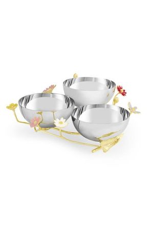 Michael Aram Wildflower Triple Dish in Silver Multi at Nordstrom