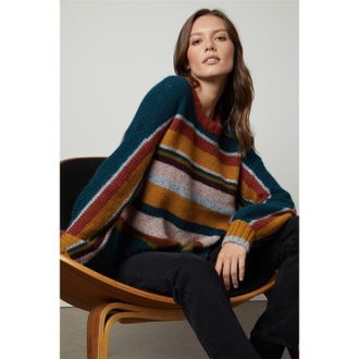 Velvet Womens by and Regular Fit Drop Shoulder Long Sleeve Sweater in Multi - Multicolour - Size 10 UK