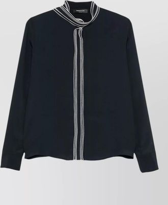 Fabiana Filippi silk blend high neck long sleeve blouse