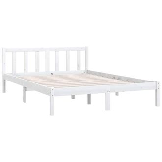 Berkfield Home Modern Bed Frame White Solid Pinewood 160x200 cm