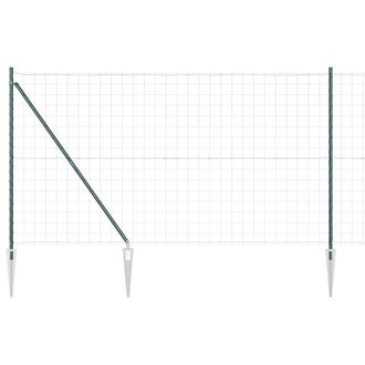 Berkfield Home Euro Fence with 7 Spike Posts 1.5x10 m Galvanised Steel Green