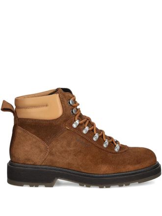 GANT lace-up panelled ankle boots - Brown