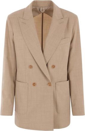 Max Mara Dames, Jassen, Beige, Maat: M Wol