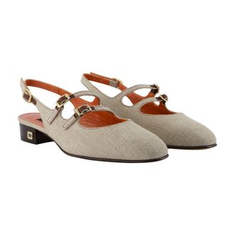 Carel Womens Peche Flat Beige Canvas