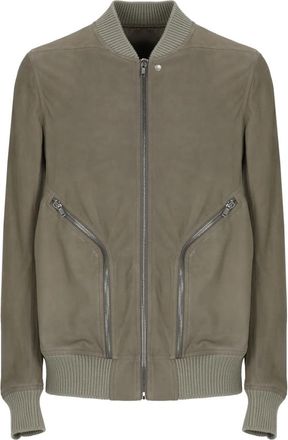 Rick Owens Leren Bomberjack - Heren - Bomber jackets - Grijs - M - Leer - Jassen