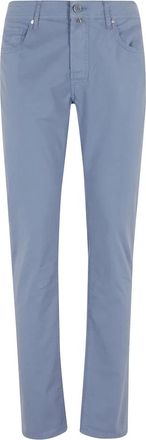 Jacob Cohen Pant 5 Pkt Slim Fit Bard - Heren - Chinos - Blauw - W35 - Katoen - Broeken