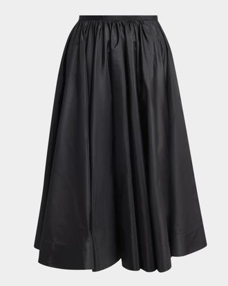 Valentino Garavani Silk Taffeta Full Midi Skirt